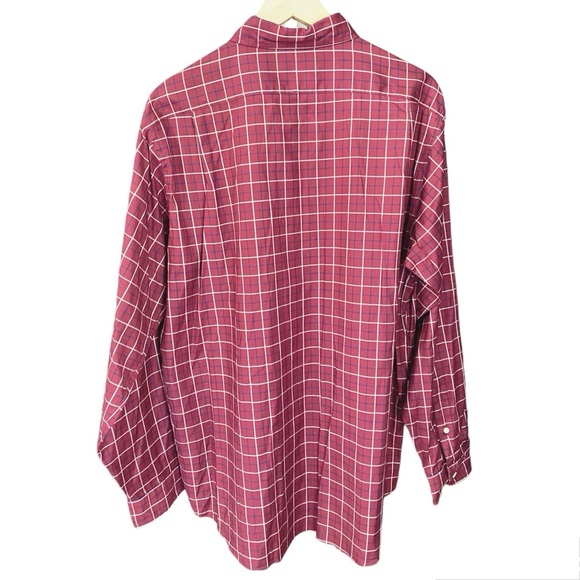 Daniel Cremieux Burgundy Plaid Checkered Long Sleeve Shirt - Picture 2 of 4